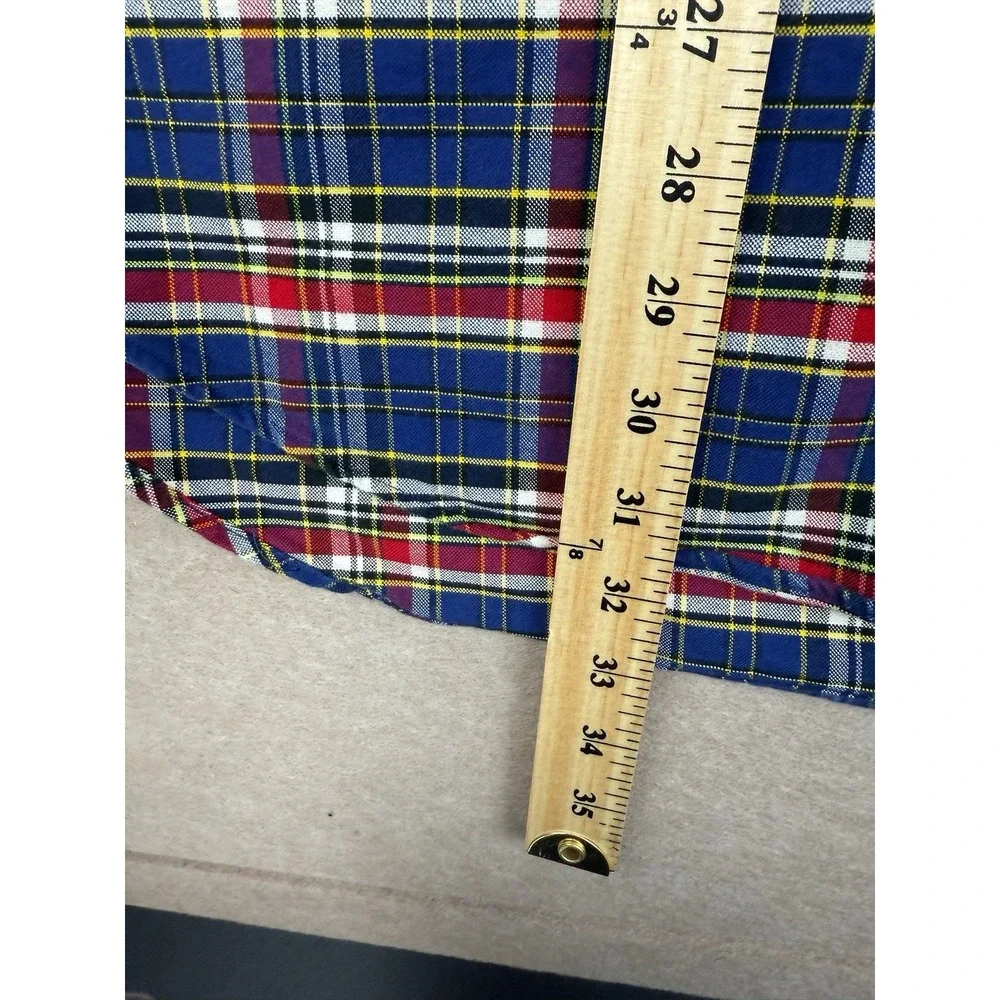 Ralph Lauren Big Shirt XXL Plaid Red Blue Cotton Long Sleeve Button Down USA Fit